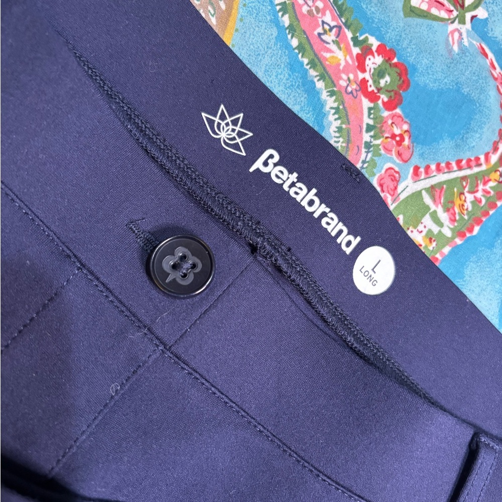 BETABRAND navy blue TALL dress pants YOGA PANTS size large  STRAIGHT LEG DPYP - Picture 3 of 11